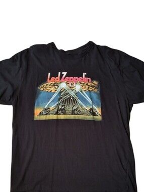 Black Led Zeppelin Graphic Tee with Logo